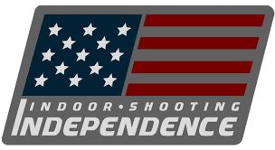 Independence Indoor Shooting Range logo with American flag design. Boise shooting range for firearm practice and training.